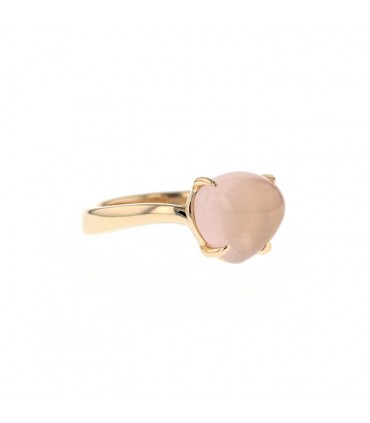 Bulgari pink quartz and gold ring