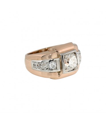 Diamonds, gold and platinum ring