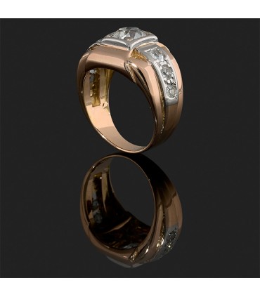 Diamonds, gold and platinum ring