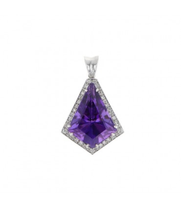 Diamonds, amethyst and gold pendant