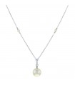 Diamonds, cultured pearls and gold necklace