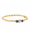 Diamond, sapphires and gold bracelet