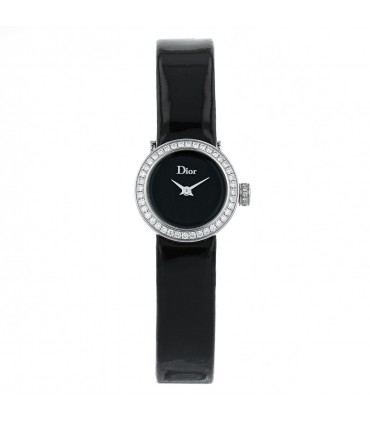 Dior La Mini D stainless steel and diamonds watch