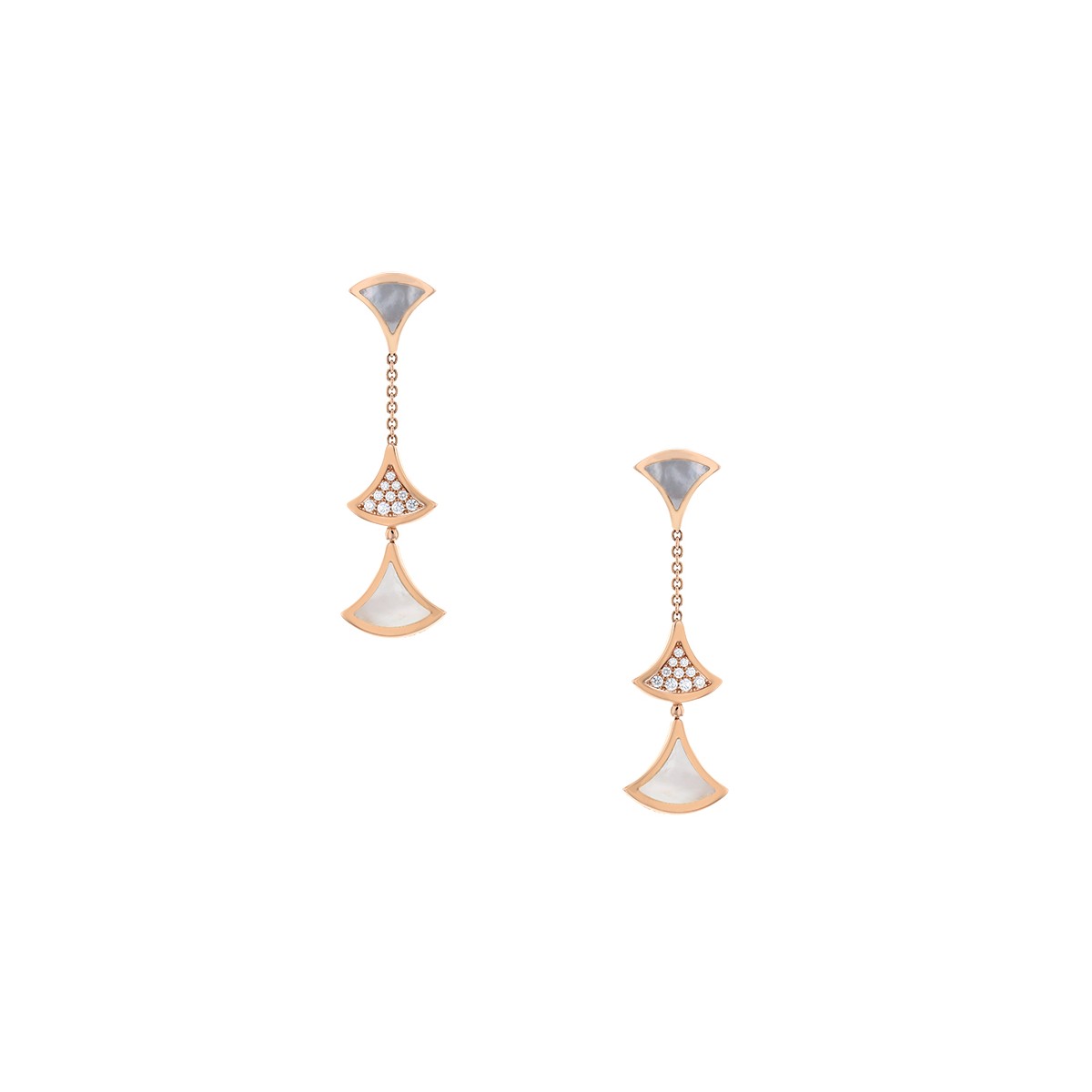 Rose gold DIVAS DREAM Earrings PinkWhite with 221 ct DiamondsMother of  PearlRubellite  Bulgari Official Store