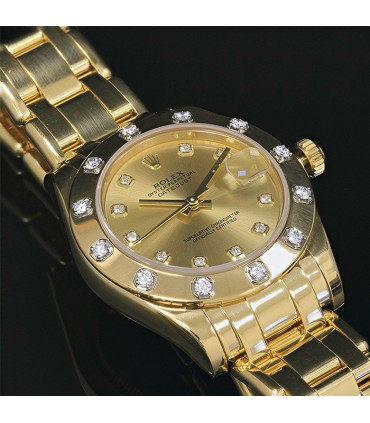 Rolex Pearlmaster diamonds and gold watch circa 2016