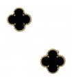 Van Cleef & Arpels Vintage Alhambra onyx and gold earrings