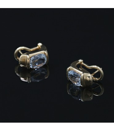 Boucles d’oreilles or et aigue-marine