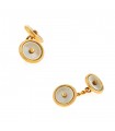 Mother of pearl and gold cufflink