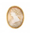 Gold and cameo brooch