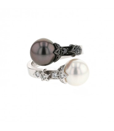 Chanel Comète diamonds, cultured pearls and gold ring