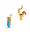 Gold and enamel charms