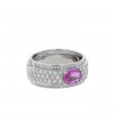 Bague or, diamants et saphir rose