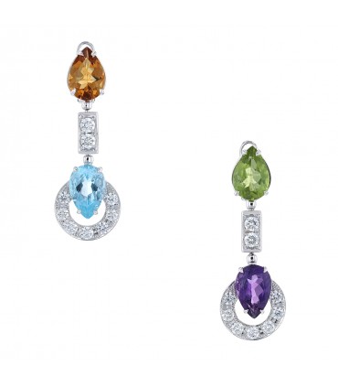 Boucles d’oreilles or, diamants et pierres fines