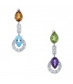 Diamonds, peridot, amethyst, citrine, blue topaz and gold earrings