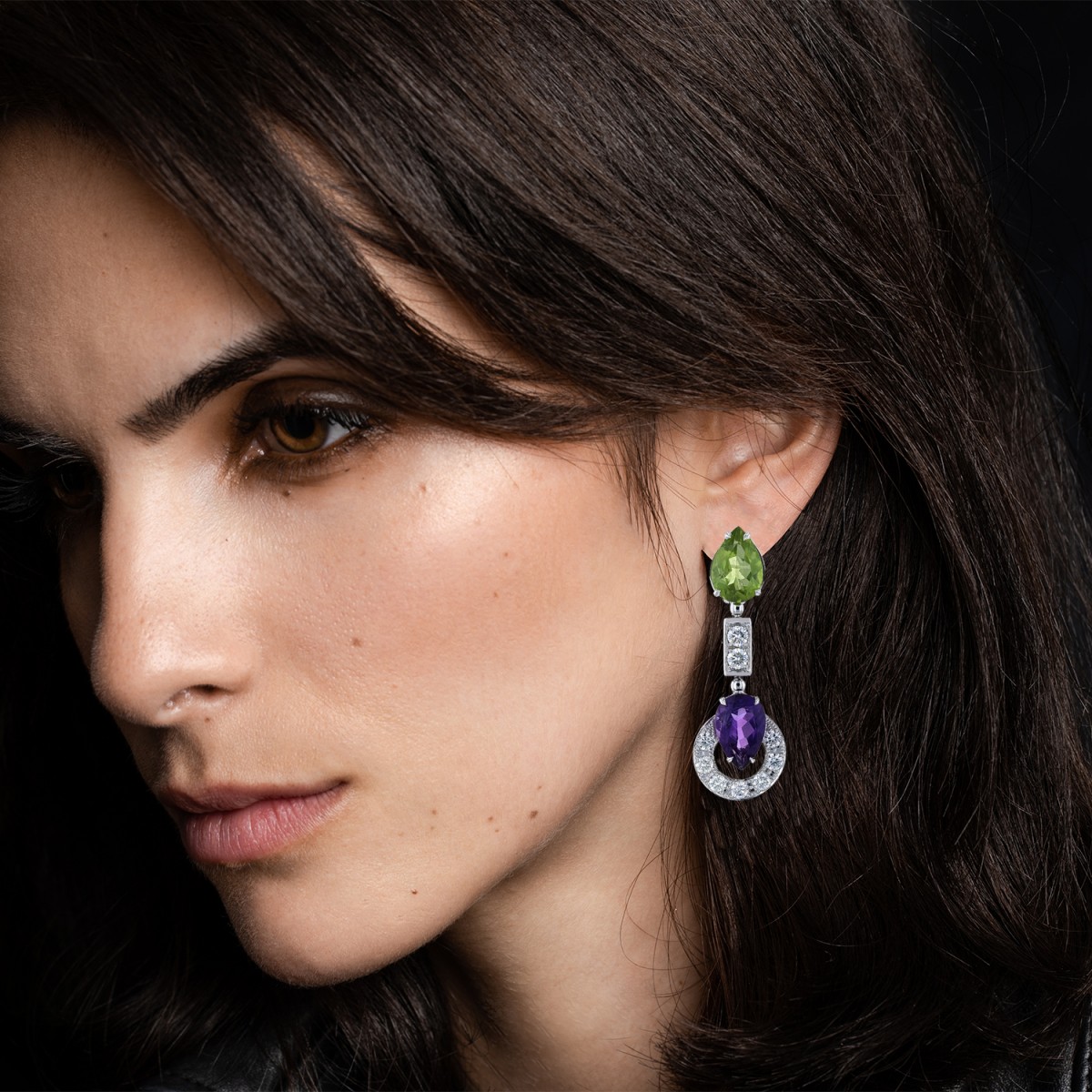 Amethyst and sales citrine earrings