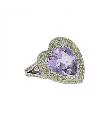 Mauboussin Subtile Raison amethyst, color sapphires and gold ring