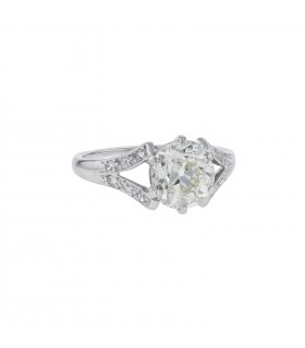 Bague solitaire platine et diamants