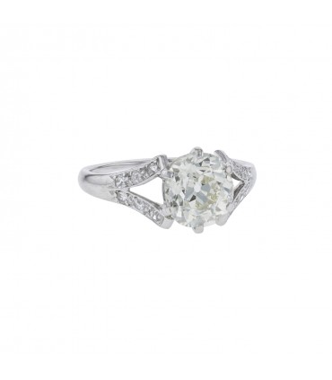 Bague solitaire platine et diamants