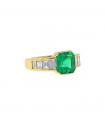 Diamonds, emerald and gold ring