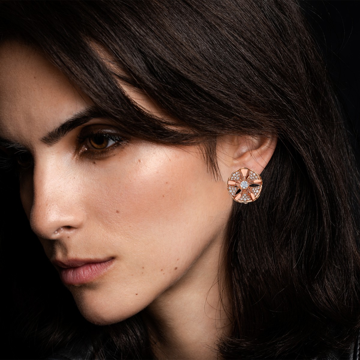 Rose gold DIVAS DREAM Earrings Light Blue with 003 ct DiamondsTurquoise   Bulgari Official Store