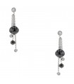 Black, white diamonds and gold earrings