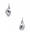 Boucles d’oreilles or blanc, diamants et saphirs