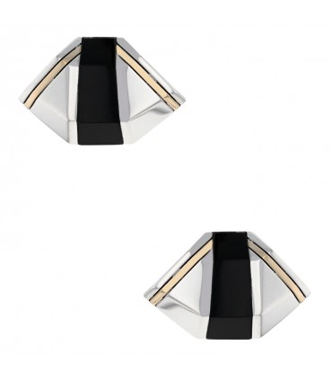 Cartier onyx, gold and silver earrings