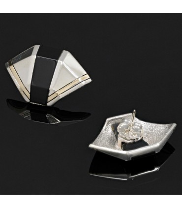 Cartier onyx, gold and silver earrings