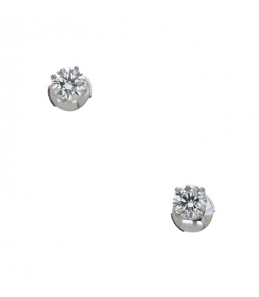 Boucles d’oreilles or et diamants - Certificat GIA 0,91 ct E VS2 / 0,92 ct G VS1