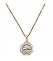 Mother of pearl, diamonds and gold necklace