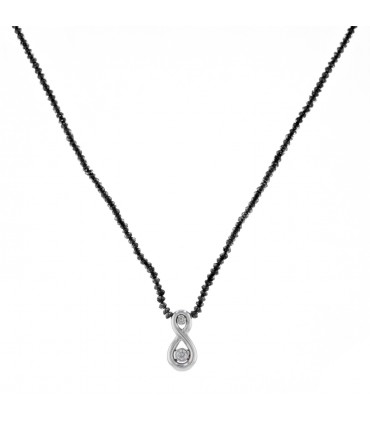 Collier or, diamants noirs et blancs