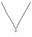 Collier or, diamants noirs et blancs