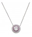 Pink sapphires, diamonds and gold necklace