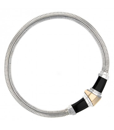 Cartier onyx, gold and silver necklace