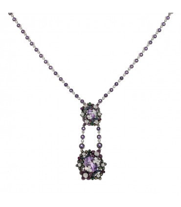 Collier or, pierres fines et diamants