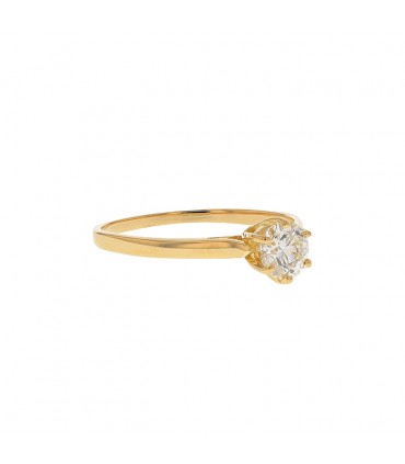 Bague solitaire or et diamant - Diamant 0,58 ct.