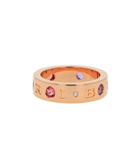 Bulgari Bulgari Bulgari diamond, pink sapphires and gold ring