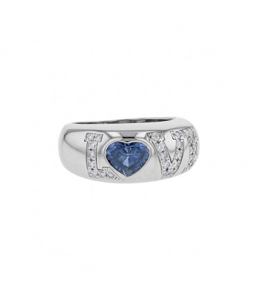 Chopard Happy Diamonds sapphire, diamonds and gold ring