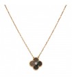 Van Cleef & Arpels Vintage Alhambra mother of pearl, diamond and gold necklace