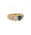 Diamonds, sapphire and gold ring