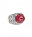 Bague or, tourmaline et diamants