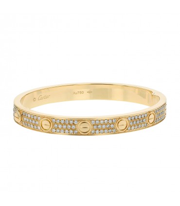 Cartier Love Pavé diamonds and gold bracelet Size 17