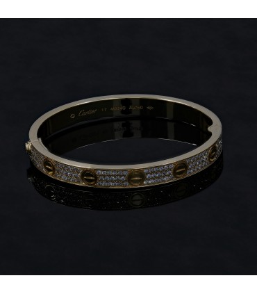 Cartier Love Pavé diamonds and gold bracelet Size 17
