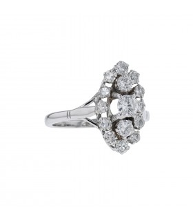 Bague marquise or et diamants
