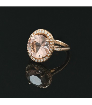 Mauboussin Vraiment Toi morganite, diamonds and gold ring