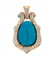 Diamonds, turquoise and gold pendant