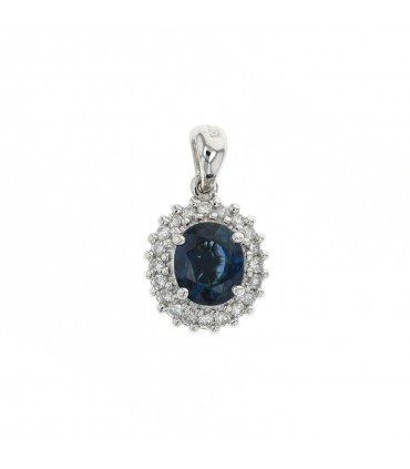 Diamonds, sapphire and gold pendant