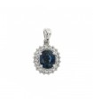 Diamonds, sapphire and gold pendant