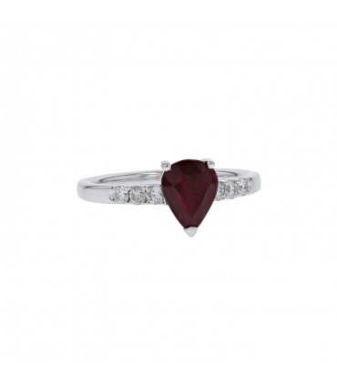 Bague or et rubis - Certificat GIA Rubis 1,66 cts