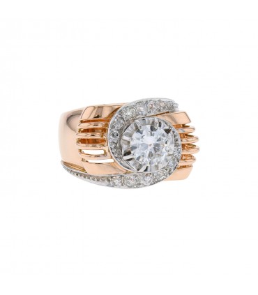 Diamonds, gold and platinum ring